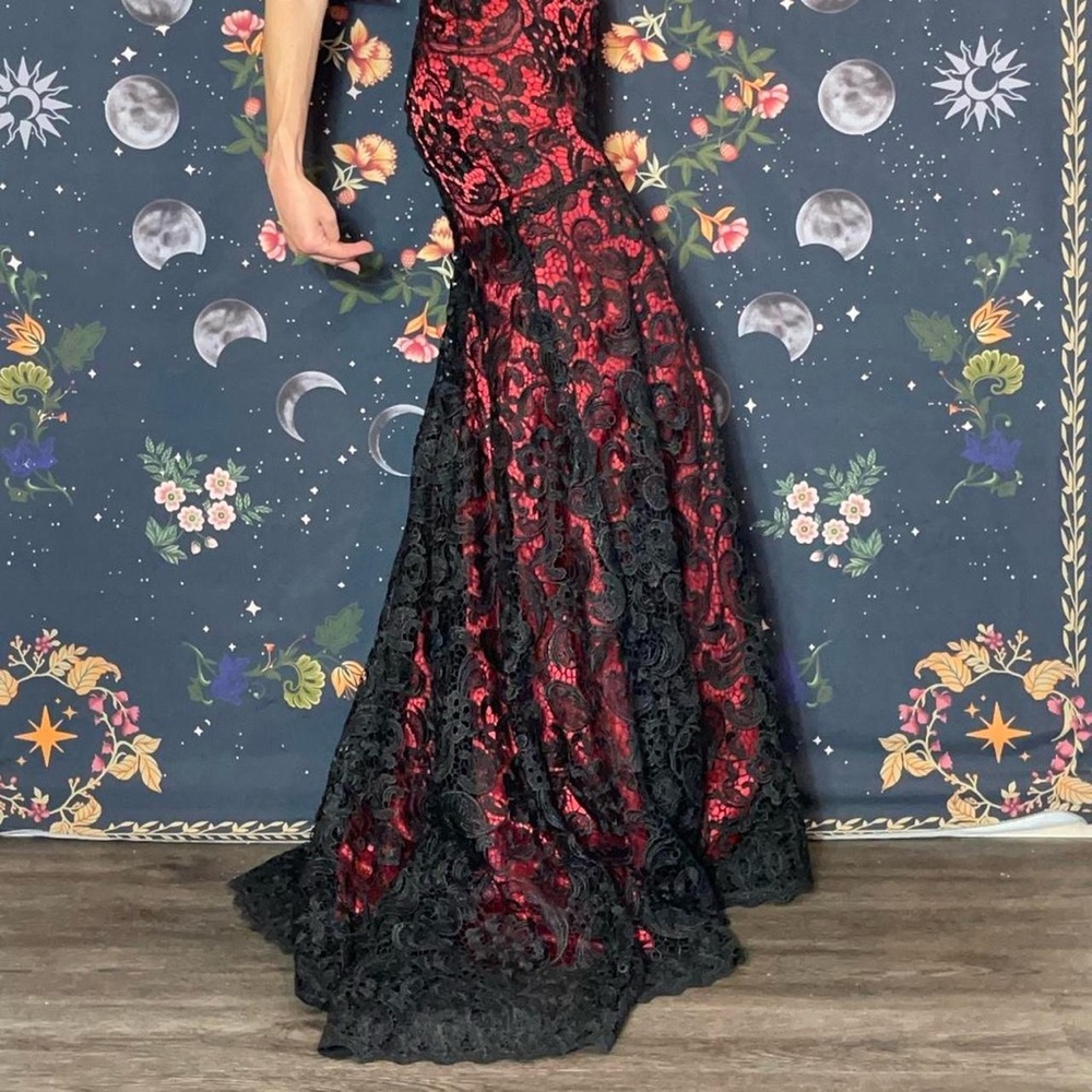 Vintage 90s y2k Vampire Wedding prom dress crochet - Picture 5 of 7